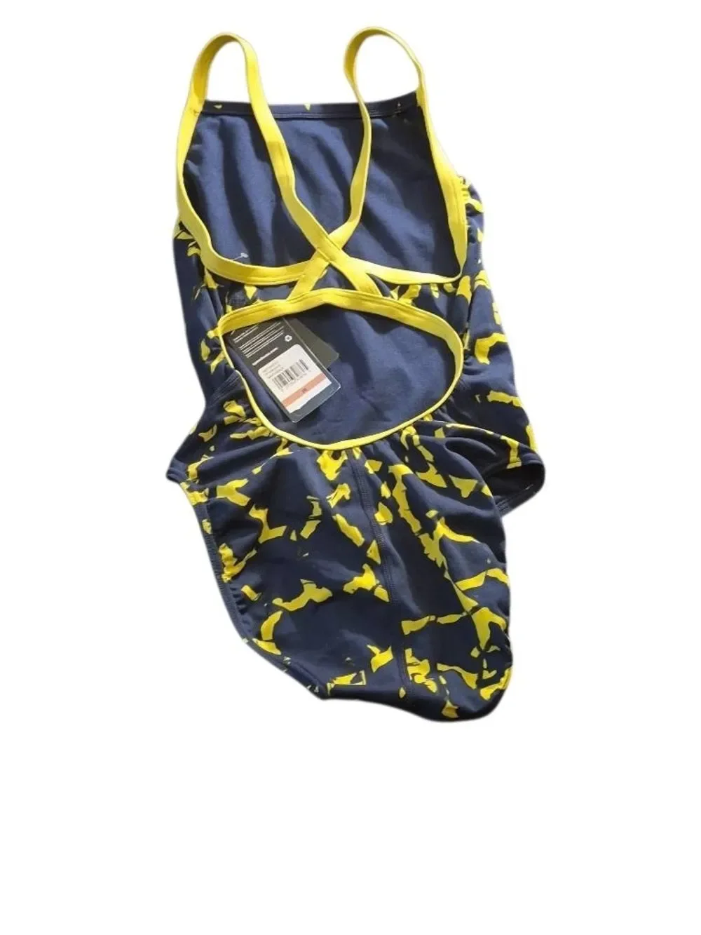 Speedo Navy and Yellow Crossback One-Piece(130)